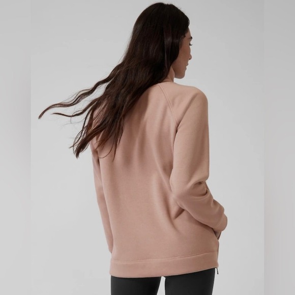 Athleta Cozy Karma Side Zip Funnel Neck Sweater in Mocha Latte Size XXS - Picture 3 of 10